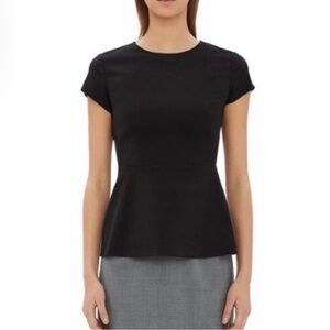 Theory Carrian Precise Peplum Top XS Black